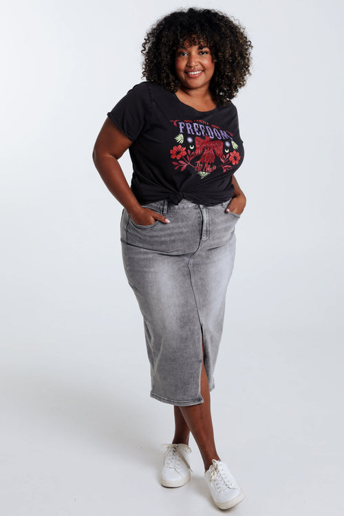 Los T-shirt met opschrift 