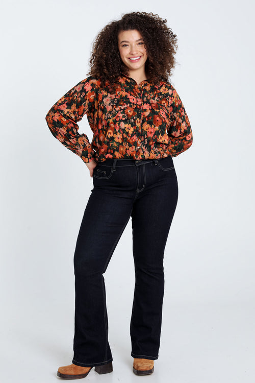 Jeans bootleg Lara L34-Paprika-9