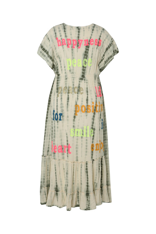 Lange jurk van viscose met tie-dye print-Paprika-11