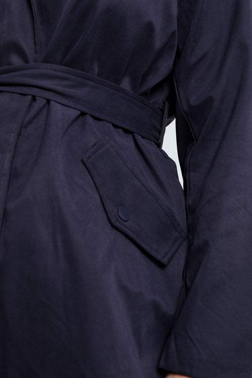 Effen mid-length trenchcoat met capuchon-Paprika-6