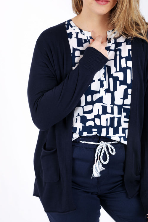 Dunne effen viscose cardigan-Paprika-6