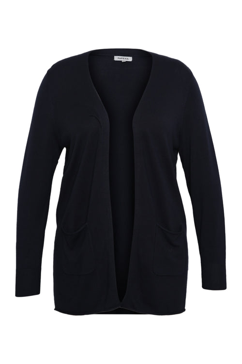 Dunne effen viscose cardigan-Paprika-10