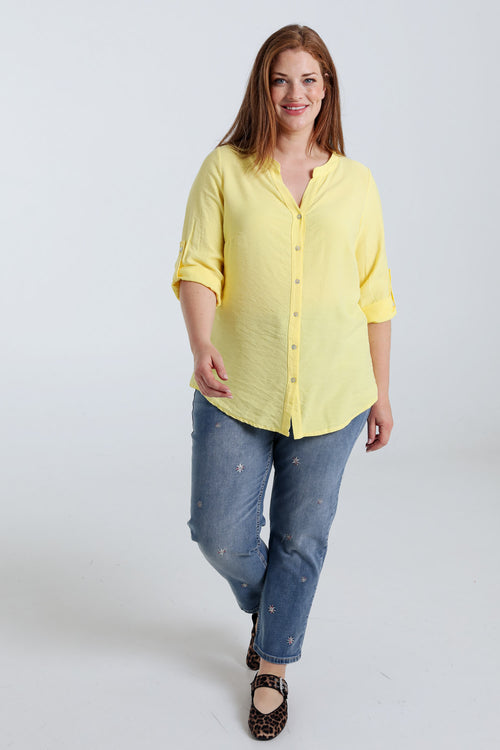 Blouse en viscose uni-Paprika-9