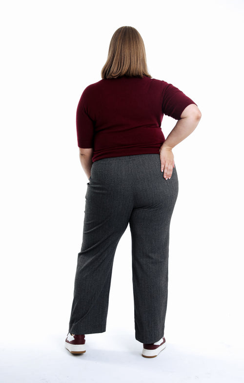 Wijd gemêleerde broek-Paprika-2