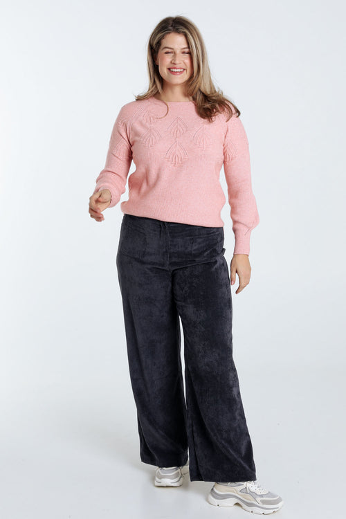 Pantalon large en velours-Paprika-9
