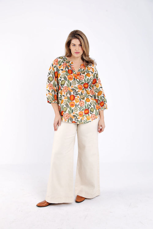 Blouse imprimé agrumes-Paprika-10