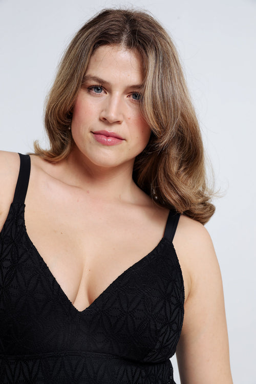 Robe maillot en dentelle-Paprika-4