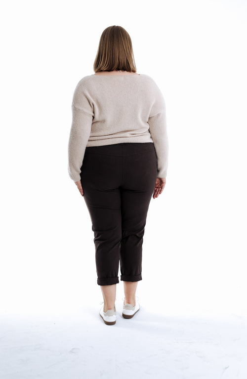 Pantalon chino en coton léger uni-Paprika-2