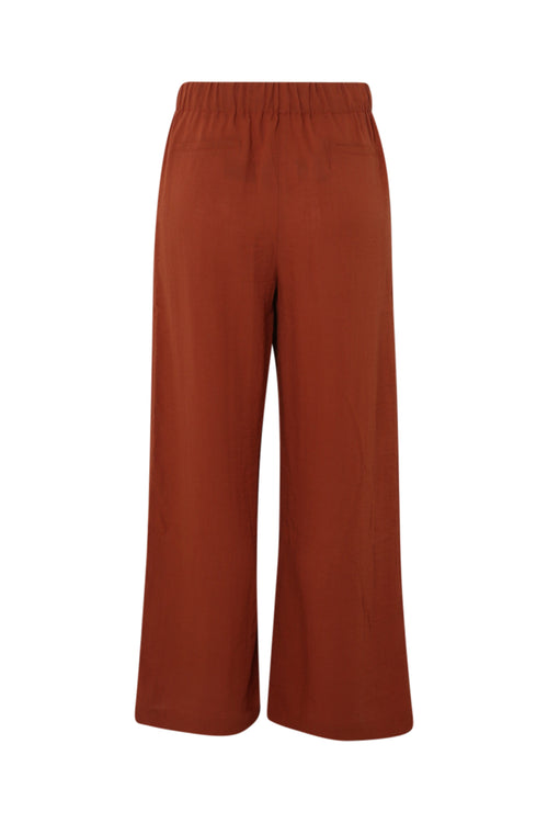 Pantalon large en viscose uni-Paprika-11