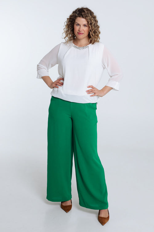 Blouse unie avec bijoux-Paprika-7