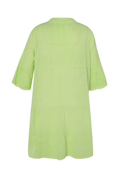 Robe tunique en gaze de coton unie-Paprika-2
