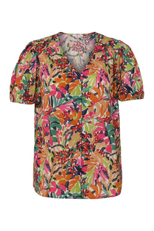 Blouse en coton imprimé floral-Paprika-10