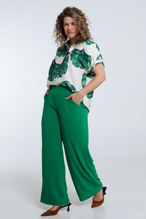 Pantalon fluide uni avec poches-Paprika-9