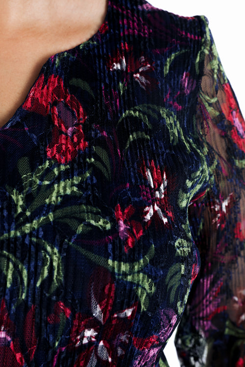 Tuniek van kant met bloemenfolkprint-Paprika-5