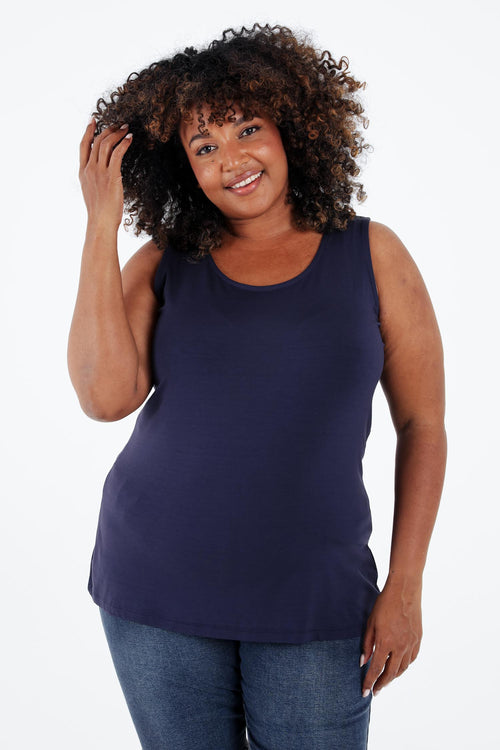 Débardeur uni en viscose-Paprika-1