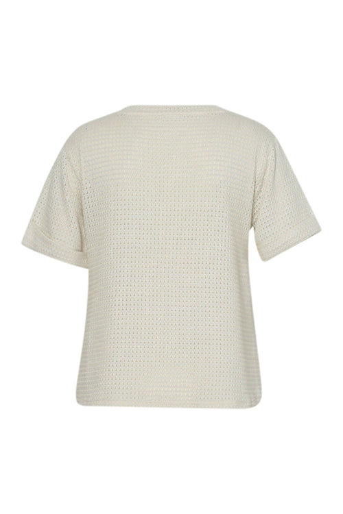 T-shirt van mesh met lurex-Paprika-11