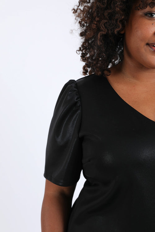 Effen jurk met satijneffect-Paprika-4