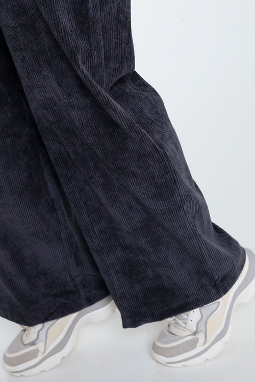 Pantalon large en velours-Paprika-5