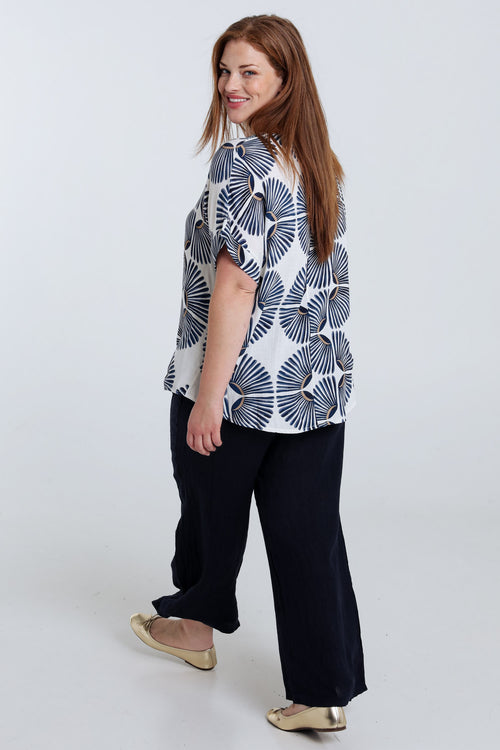 Tweeded bicolore viscose blouse-Paprika-7