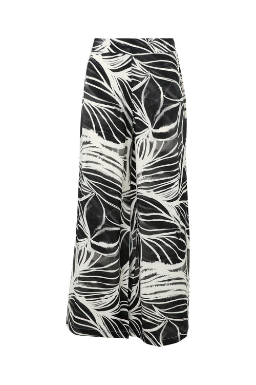 Pantalon feuillage en viscose-Paprika-8