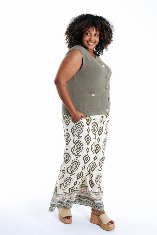 Effen mouwloos gilet-Paprika-8