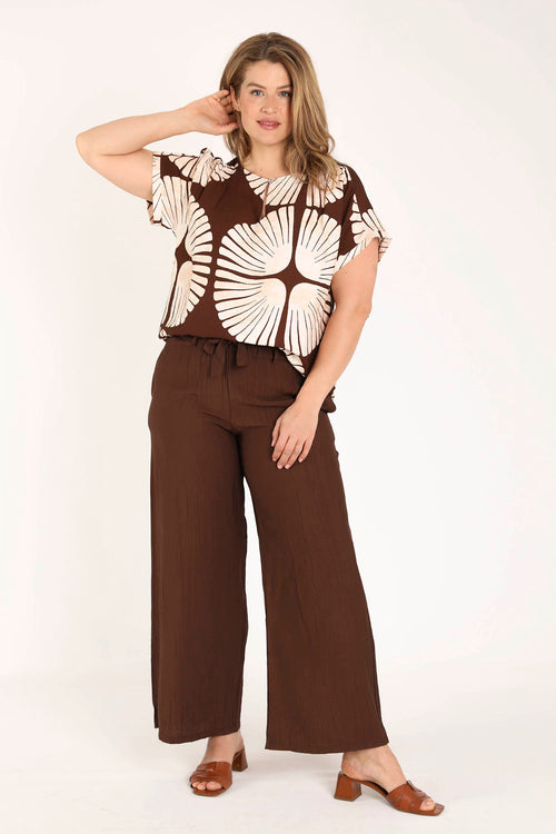 Blouse en viscose imprimé graphique bicolore-Paprika-6