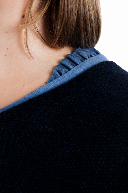 Pull 2 en 1 avec chemise uni-Paprika-5