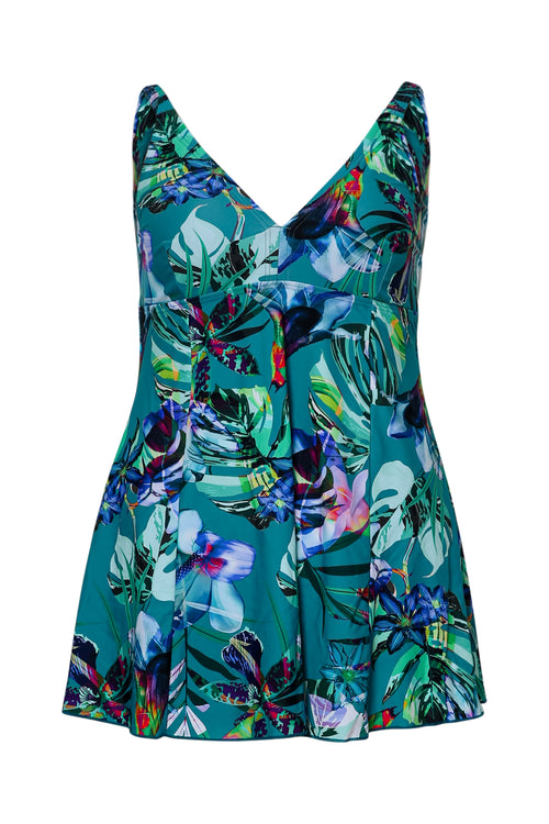 Robe maillot imprimé floral-Paprika-10