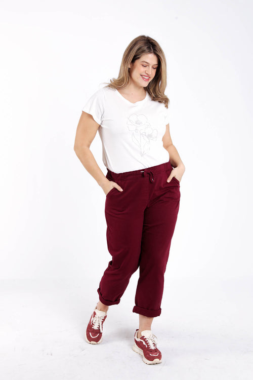 Chino en coton uni-Paprika-8