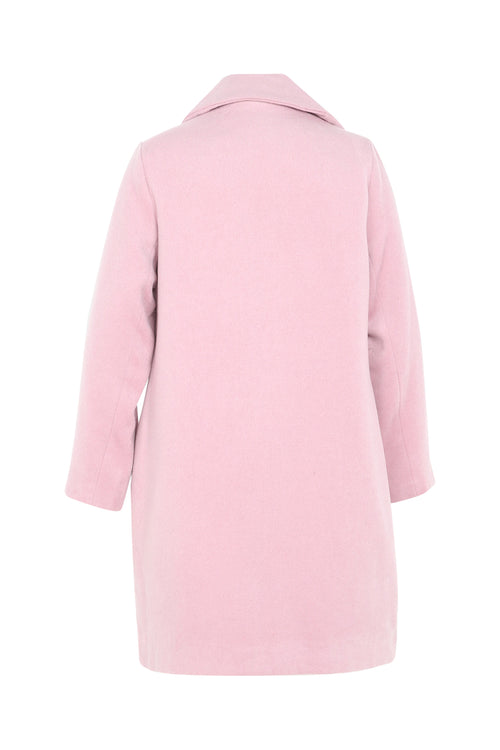 Lange, wollen jas met grote kraag en drukknopen-Paprika-10