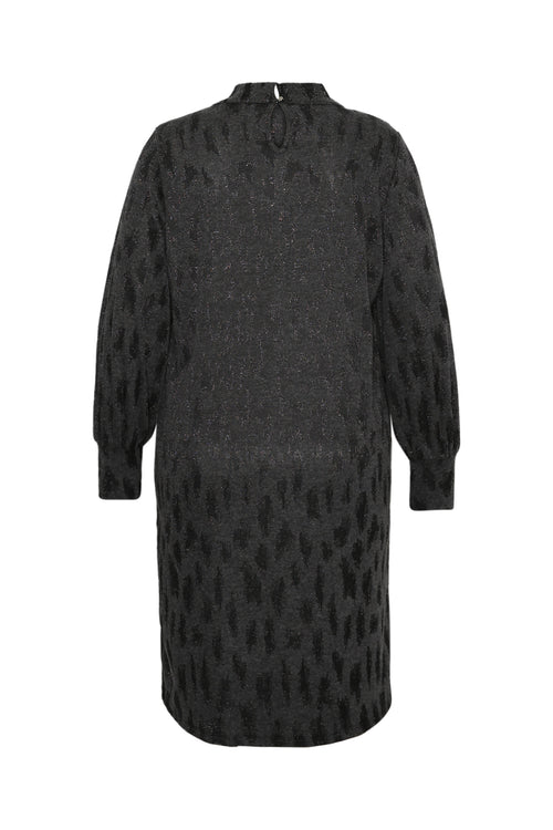 Jurk met jacquard luipaardmotief-Paprika-10