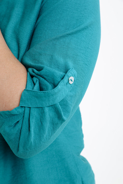 Blouse en viscose uni-Paprika-3