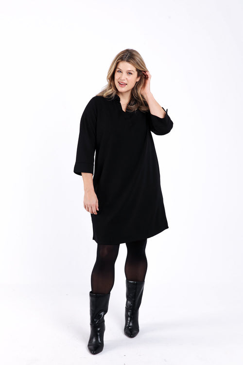 Effen korte jurk-Paprika-7