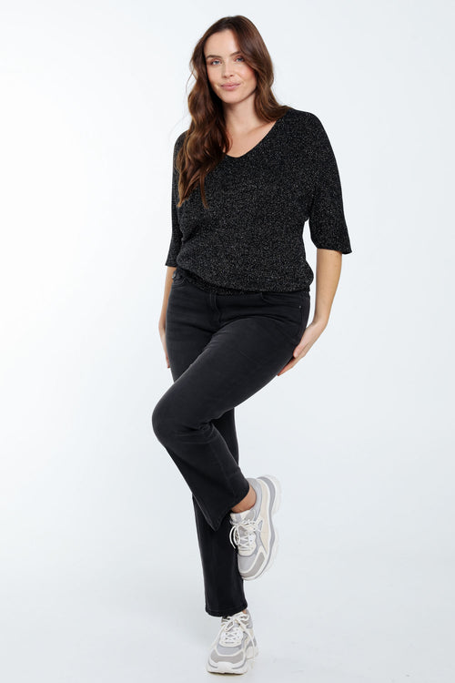 Pull uni avec lurex-Paprika-9