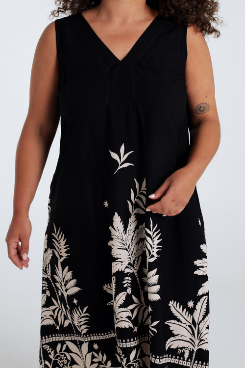 Robe en viscose imprimé feuillage-Paprika-6