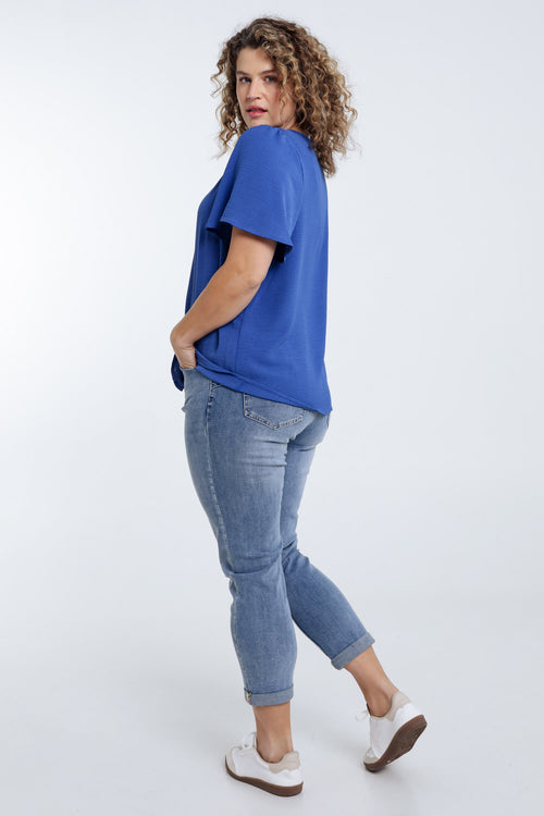 Blouse unie détail lurex-Paprika-2