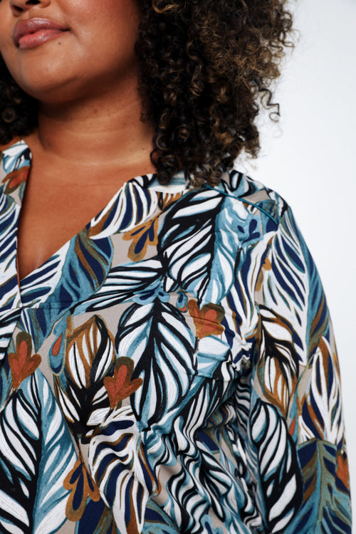 T-shirt met verenmotief-Paprika-4