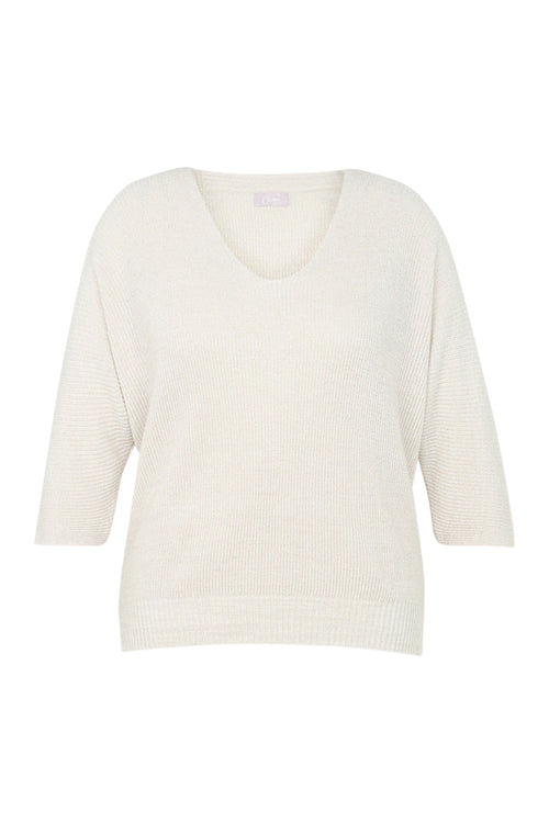 Pull  uni avec lurex-Paprika-10