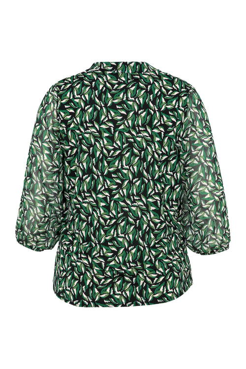 T-shirt met bladerenprint-Paprika-11