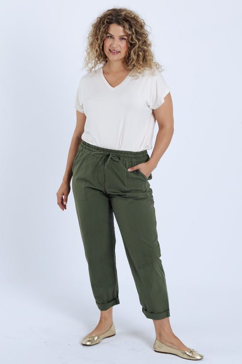 Boyfriend jeans van uni katoen met zakken-Paprika-9