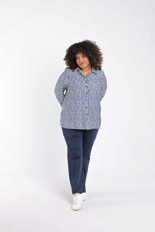 Blouse van viscose met grafische print-Paprika-6