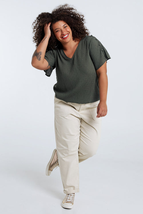 Blouse en viscose unie-Paprika-8