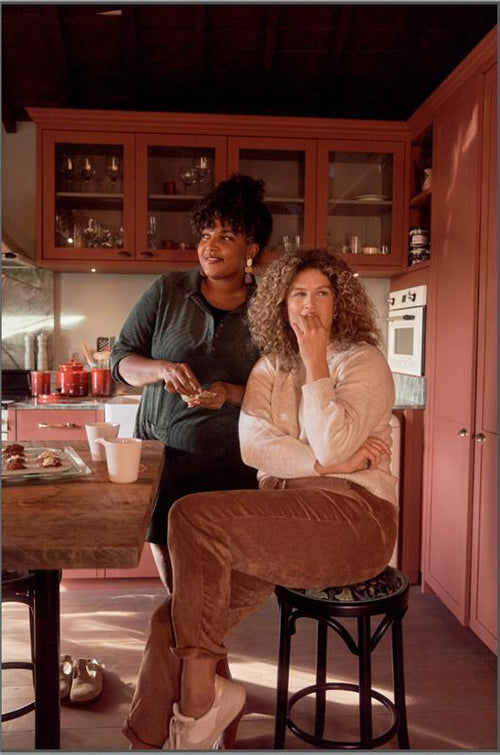 Pantalon chino uni en velours-Paprika-1