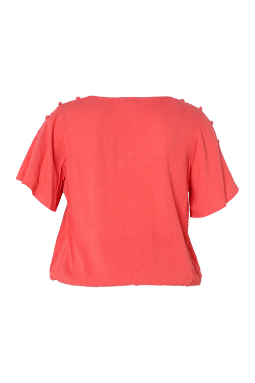 Blouse en viscose unie-Paprika-11