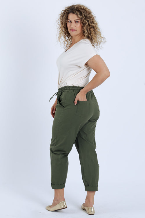 Boyfriend jeans van uni katoen met zakken-Paprika-2