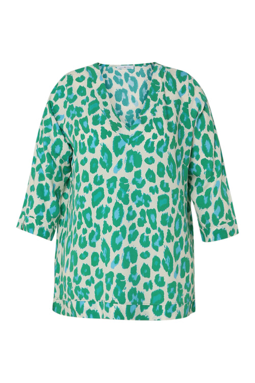 Blouse en viscose imprimé peau de bête-Paprika-10