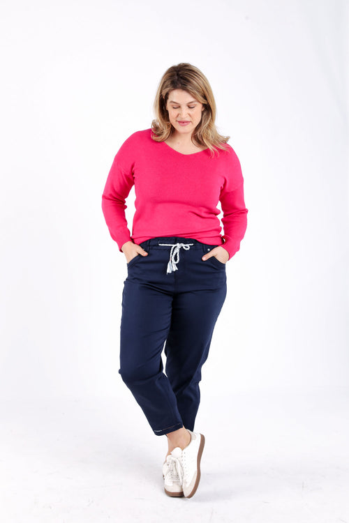 Chino en coton uni-Paprika-9