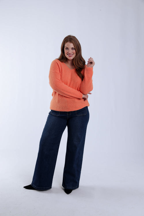 Pull avec alpaga uni-Paprika-6