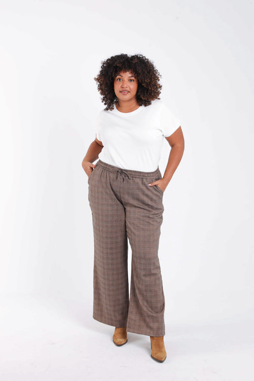 Pantalon à carreaux avec lurex-Paprika-7