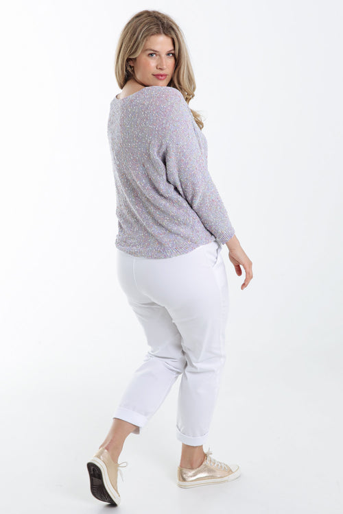 Pull maill fantaisie uni-Paprika-2